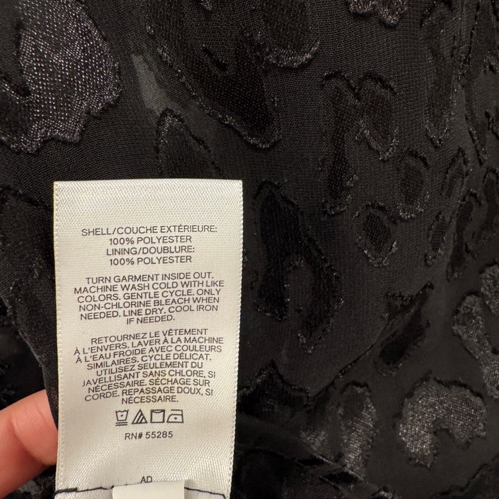 Express Black Sheer Leopard-Texture Long Sleeve B… - image 7